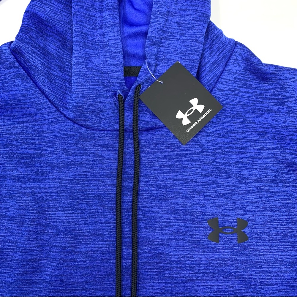Under Armour Men's Fleece Twist Hoodie Royal Blue Active Top size XS - Picture 7 of 9